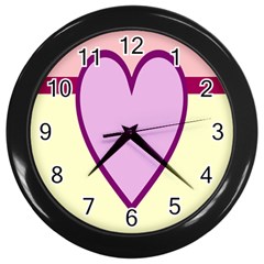 Cute Gender Gendercute Flags Love Heart Line Valentine Wall Clocks (Black)