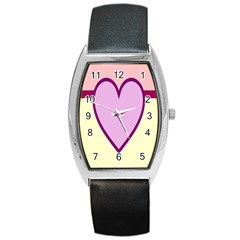 Cute Gender Gendercute Flags Love Heart Line Valentine Barrel Style Metal Watch