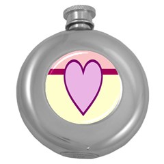 Cute Gender Gendercute Flags Love Heart Line Valentine Round Hip Flask (5 oz)