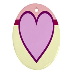 Cute Gender Gendercute Flags Love Heart Line Valentine Oval Ornament (Two Sides)