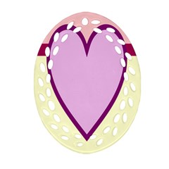 Cute Gender Gendercute Flags Love Heart Line Valentine Ornament (Oval Filigree)