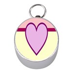 Cute Gender Gendercute Flags Love Heart Line Valentine Mini Silver Compasses Front