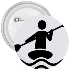 Cropped Kayak Graphic Race Paddle Black Water Sea Wave Beach 3  Buttons by Mariart