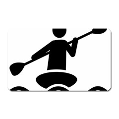 Cropped Kayak Graphic Race Paddle Black Water Sea Wave Beach Magnet (rectangular) by Mariart