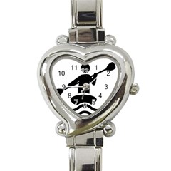 Cropped Kayak Graphic Race Paddle Black Water Sea Wave Beach Heart Italian Charm Watch by Mariart