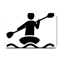 Cropped Kayak Graphic Race Paddle Black Water Sea Wave Beach Small Doormat  by Mariart