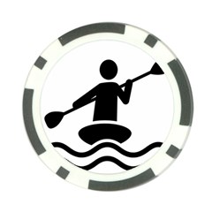 Cropped Kayak Graphic Race Paddle Black Water Sea Wave Beach Poker Chip Card Guard by Mariart