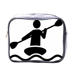 Cropped Kayak Graphic Race Paddle Black Water Sea Wave Beach Mini Toiletries Bags by Mariart