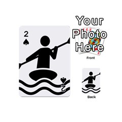 Cropped Kayak Graphic Race Paddle Black Water Sea Wave Beach Playing Cards 54 (mini)  by Mariart