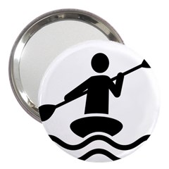 Cropped Kayak Graphic Race Paddle Black Water Sea Wave Beach 3  Handbag Mirrors by Mariart