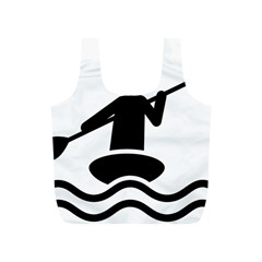 Cropped Kayak Graphic Race Paddle Black Water Sea Wave Beach Full Print Recycle Bags (s)  by Mariart