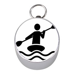 Cropped Kayak Graphic Race Paddle Black Water Sea Wave Beach Mini Silver Compasses by Mariart