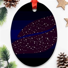 Contigender Flags Star Polka Space Blue Sky Black Brown Ornament (oval) by Mariart