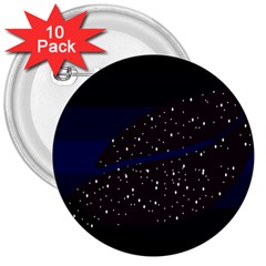 Contigender Flags Star Polka Space Blue Sky Black Brown 3  Buttons (10 Pack)  by Mariart