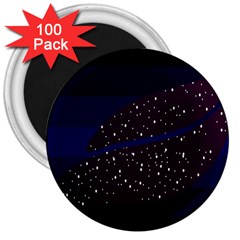 Contigender Flags Star Polka Space Blue Sky Black Brown 3  Magnets (100 Pack)