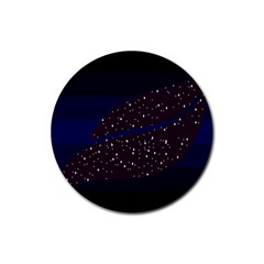 Contigender Flags Star Polka Space Blue Sky Black Brown Rubber Round Coaster (4 Pack)  by Mariart