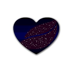 Contigender Flags Star Polka Space Blue Sky Black Brown Rubber Coaster (heart)  by Mariart