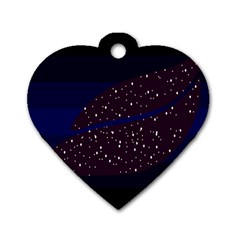 Contigender Flags Star Polka Space Blue Sky Black Brown Dog Tag Heart (one Side) by Mariart