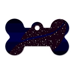 Contigender Flags Star Polka Space Blue Sky Black Brown Dog Tag Bone (two Sides) by Mariart