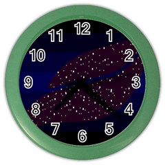 Contigender Flags Star Polka Space Blue Sky Black Brown Color Wall Clocks by Mariart