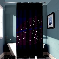 Contigender Flags Star Polka Space Blue Sky Black Brown Shower Curtain 36  X 72  (stall)  by Mariart