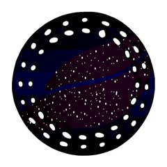 Contigender Flags Star Polka Space Blue Sky Black Brown Round Filigree Ornament (two Sides) by Mariart