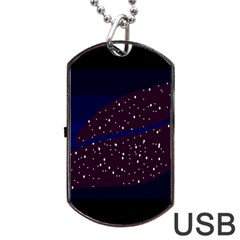 Contigender Flags Star Polka Space Blue Sky Black Brown Dog Tag Usb Flash (two Sides) by Mariart