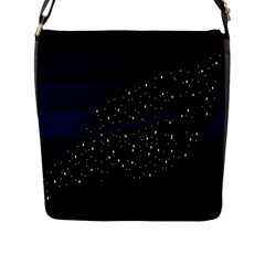 Contigender Flags Star Polka Space Blue Sky Black Brown Flap Messenger Bag (l)  by Mariart