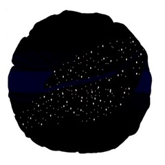 Contigender Flags Star Polka Space Blue Sky Black Brown Large 18  Premium Flano Round Cushions by Mariart