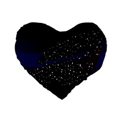 Contigender Flags Star Polka Space Blue Sky Black Brown Standard 16  Premium Flano Heart Shape Cushions by Mariart