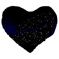 Contigender Flags Star Polka Space Blue Sky Black Brown Large 19  Premium Flano Heart Shape Cushions by Mariart