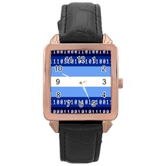 Digigender Cute Gender Gendercute Flags Rose Gold Leather Watch 