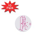 Deep Clean Bubbel Door Pink Polka Circle 1  Mini Buttons (10 pack)  Front