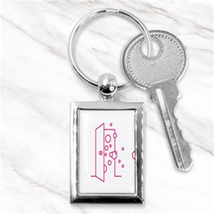 Deep Clean Bubbel Door Pink Polka Circle Key Chains (rectangle) 