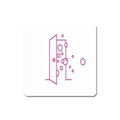 Deep Clean Bubbel Door Pink Polka Circle Square Magnet