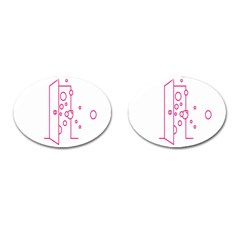 Deep Clean Bubbel Door Pink Polka Circle Cufflinks (oval) by Mariart