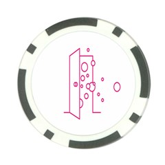 Deep Clean Bubbel Door Pink Polka Circle Poker Chip Card Guard by Mariart