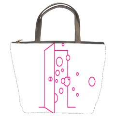 Deep Clean Bubbel Door Pink Polka Circle Bucket Bags by Mariart