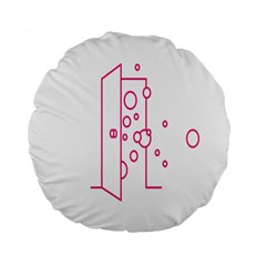 Deep Clean Bubbel Door Pink Polka Circle Standard 15  Premium Flano Round Cushions by Mariart