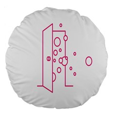 Deep Clean Bubbel Door Pink Polka Circle Large 18  Premium Flano Round Cushions by Mariart