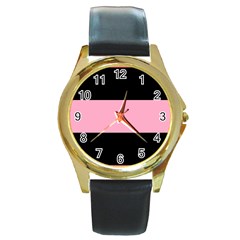 Domgirl Playgirl Round Gold Metal Watch by Mariart