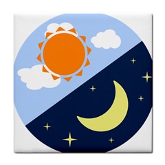 Day Night Moon Stars Cloud Stars Tile Coasters