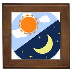 Day Night Moon Stars Cloud Stars Framed Tiles