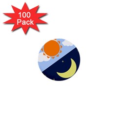 Day Night Moon Stars Cloud Stars 1  Mini Buttons (100 Pack) 