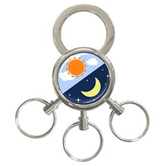 Day Night Moon Stars Cloud Stars 3-ring Key Chains by Mariart