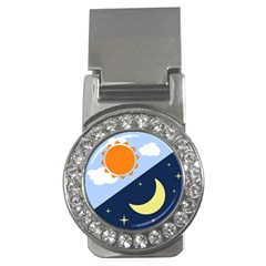 Day Night Moon Stars Cloud Stars Money Clips (cz)  by Mariart