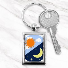 Day Night Moon Stars Cloud Stars Key Chains (rectangle)  by Mariart