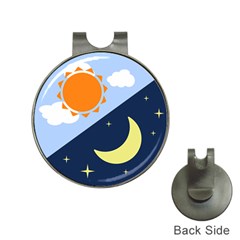 Day Night Moon Stars Cloud Stars Hat Clips With Golf Markers by Mariart