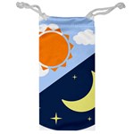 Day Night Moon Stars Cloud Stars Jewelry Bag Front