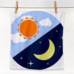 Day Night Moon Stars Cloud Stars Face Towel